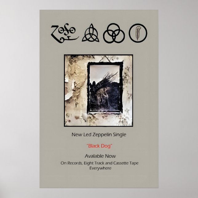 Led Zeppelin Four 1971 Promo Poster Print 1 (Vorne)