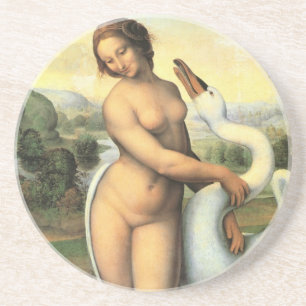 Leda und die Swan von Leonardo da Vinci Sandstein Untersetzer
