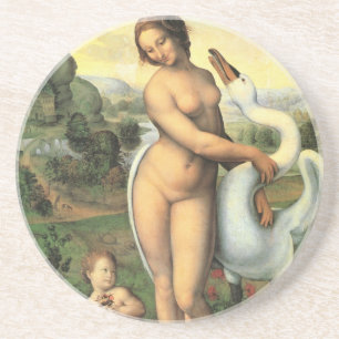Leda und die Swan von Leonardo da Vinci Untersetzer