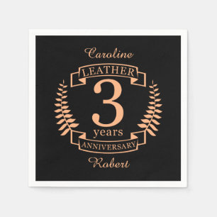 Leder 3 Jahre Hochzeitstag Serviette