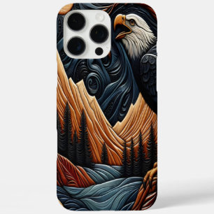 Leder-Adler-Naturdesign iPhone 16 Pro Max Hülle