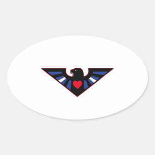 Leder Adler Stolz Ovaler Aufkleber