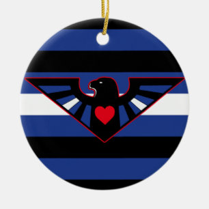 Leder-Adler-Stolzflagge Keramik Ornament