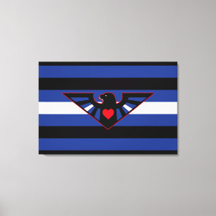 Leder-Adler-Stolzflagge Leinwanddruck