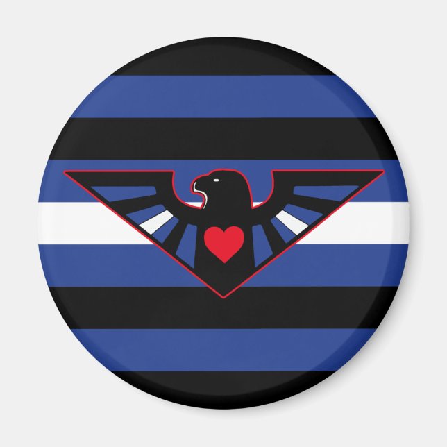 Leder-Adler-Stolzflagge Magnet (Vorne)
