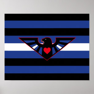 Leder-Adler-Stolzflagge Poster