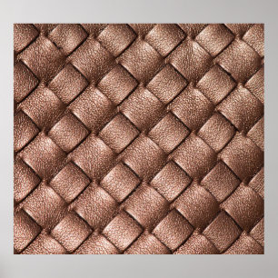 Leder aus Holz, Bronzefarben. Poster