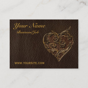 Leder-Blick Herz-Dunkelheit Visitenkarte