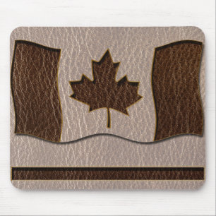 Leder-Blick Kanada-Flagge weich Mousepad