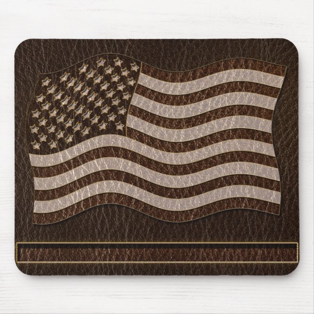 Leder-Blick USA-Flaggen-Dunkelheit Mousepad (Vorne)