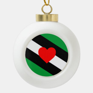 Leder Boi Stolzflagge Keramik Kugel-Ornament