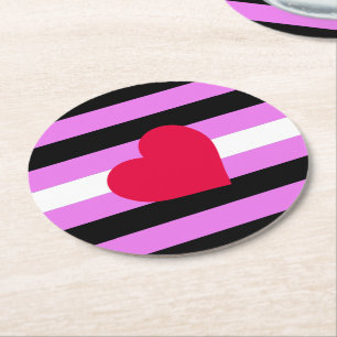 Leder-Girl-Pride-Flagge Runder Pappuntersetzer