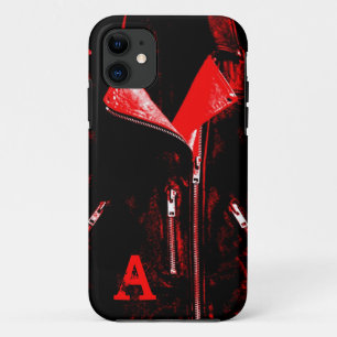 Leder Jacket Red "Monogram" iPhone 5 Fall Case-Mate iPhone Hülle