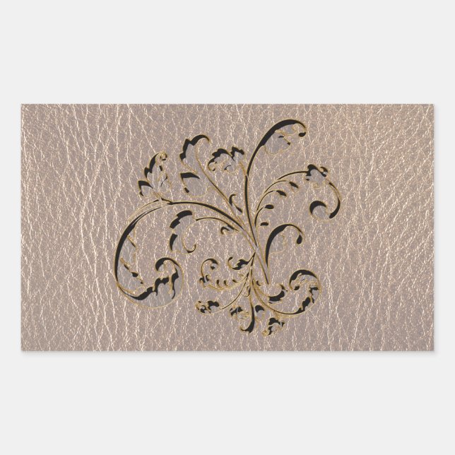 Leder-Look Bouquet 2 Soft Rechteckiger Aufkleber (Vorderseite)
