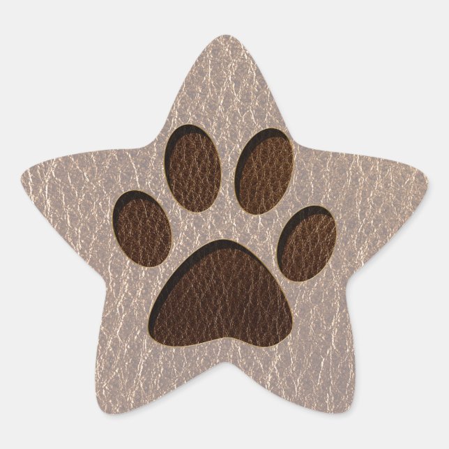 Leder-Look Paw Soft Stern-Aufkleber (Vorderseite)