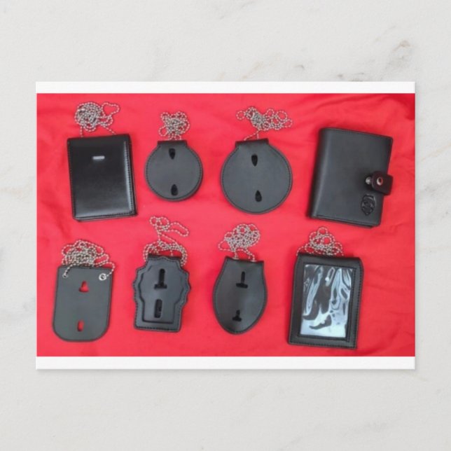 Leder-Neck-Kette-Abzeichen-Holder, Nackenwallet Postkarte (Vorderseite)