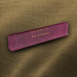 Leder-Optik Marine Rot Anpassbar Namensplakette