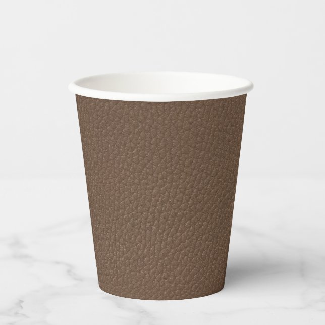 Leder-Optik-Textur Pappbecher (Vorderseite)