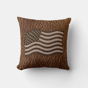Leder-Optik USA-Flagge Kissen