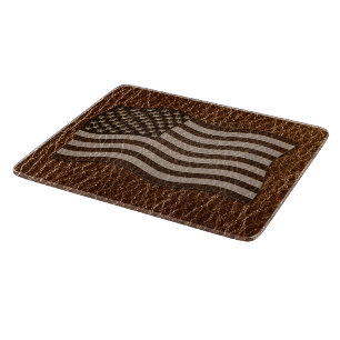 Leder-Optik USA-Flagge Schneidebrett