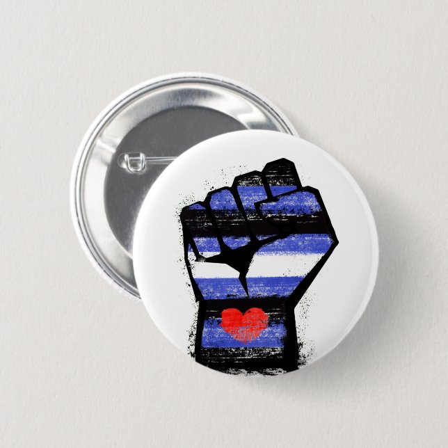 Leder Pride Faust Button (Vorne & Hinten)