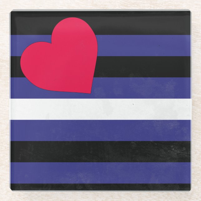Leder-Pride-Flagge Glasuntersetzer (Vorderseite)
