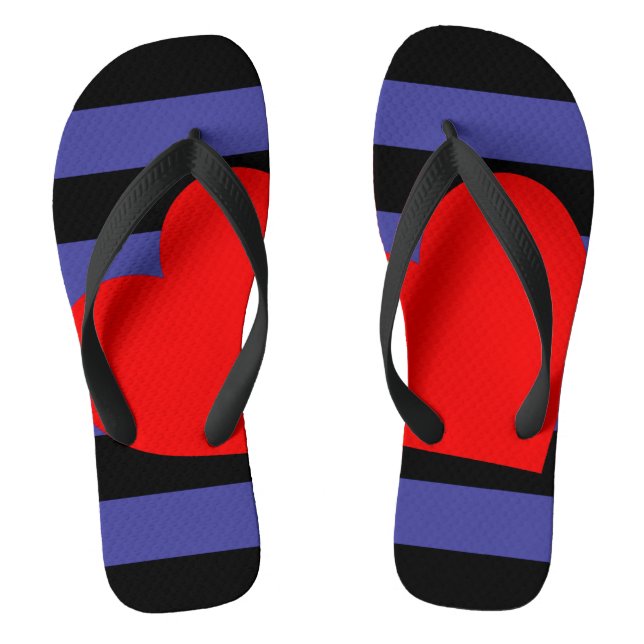 Leder-Pride-Flagge und Herz Flip Flops (Fußbett)