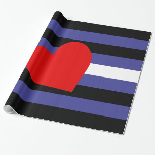 Leder-Pride-Flagge und Herz Geschenkpapier
