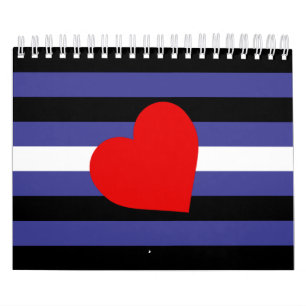 Leder-Pride-Flagge und Herz Kalender