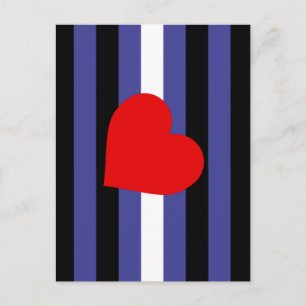 Leder-Pride-Flagge und Herz Postkarte
