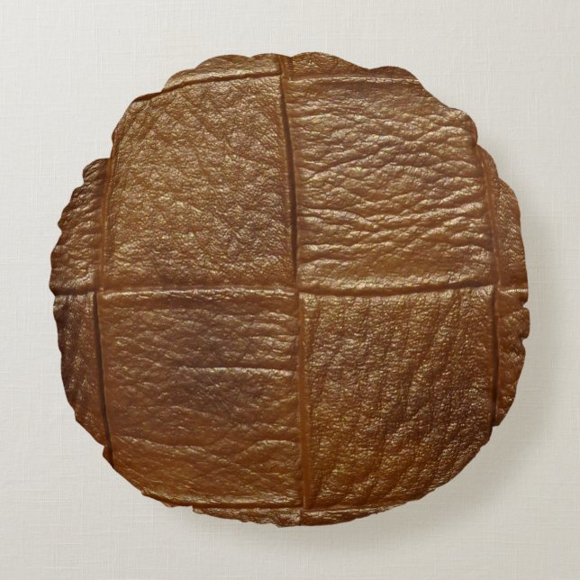 Leder Rundes Kissen (Vorderseite)