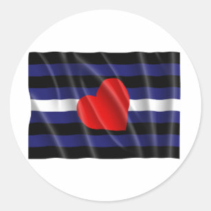 LEDER-STOLZ-FLAGGE WEHT RUNDER AUFKLEBER