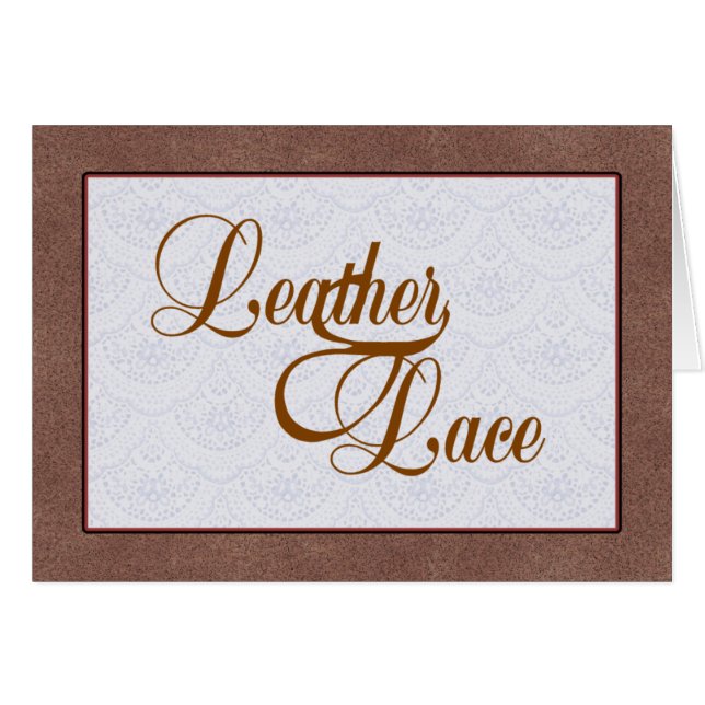 Leder-u. Spitze-Hochzeits-Karten (Vorderseite (Horizontal))
