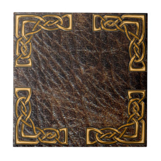 Leder und Goldcelticfliese Fliese