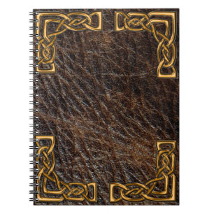 Leder und Goldcelticnotizbuch Notizblock