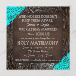 Leder und Spitze-Hochzeit Einladung