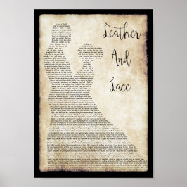 Leder und Spitzen Song Lyric Mann Lady tanzen Prin Poster