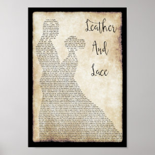 Leder und Spitzen Song Lyric Mann Lady tanzen Prin Poster