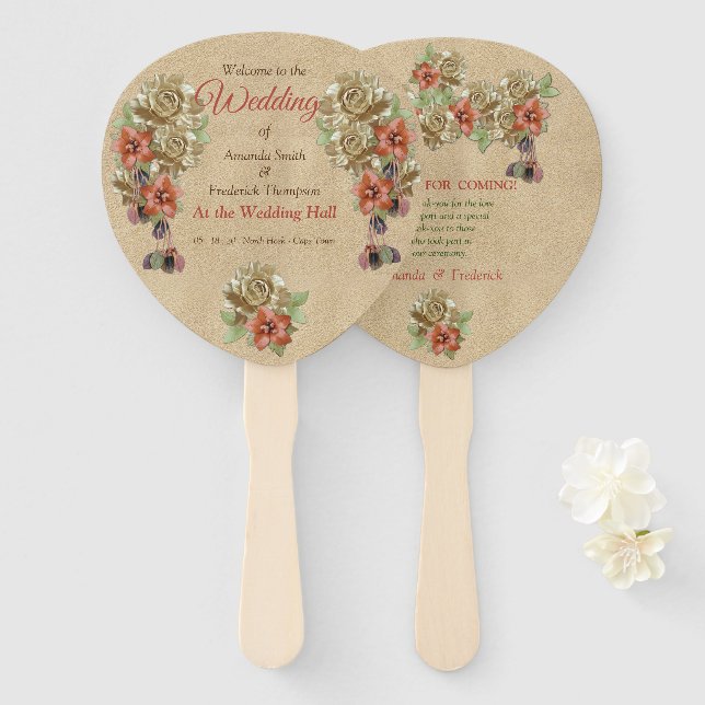 Leder- und Wildlederhandfans Fächer (Vorne und Hinten)