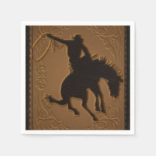 Leder Western Wild West Cowboy Geburtstagsfeier Serviette