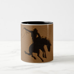 Leder Western Wild West Rustikal Land Cowboy Zweifarbige Tasse