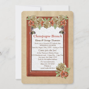 Leder & Wildleder Textur Polterabend Einladung