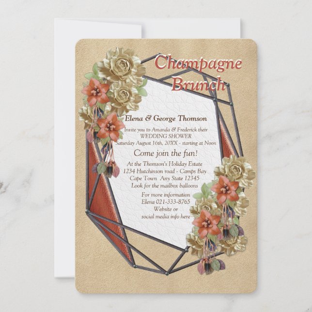 Leder & Wildleder Textur Polterabend Einladung (Vorderseite)