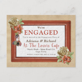 Leder & Wildleder Texture Art Verlobung Einladungspostkarte