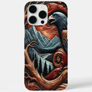 Lederähnliches majestätisches Adler-Kunstwerk iPhone 16 Pro Max Hülle