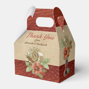 Lederarbeit in Blume über Wildleder Geschenkschachtel