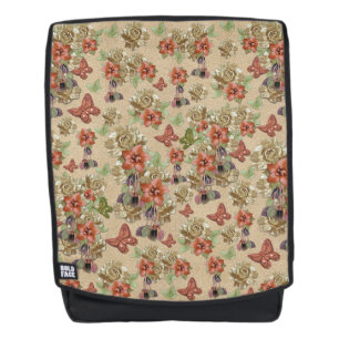 Lederarbeit in Blume über Wildleder Rucksack