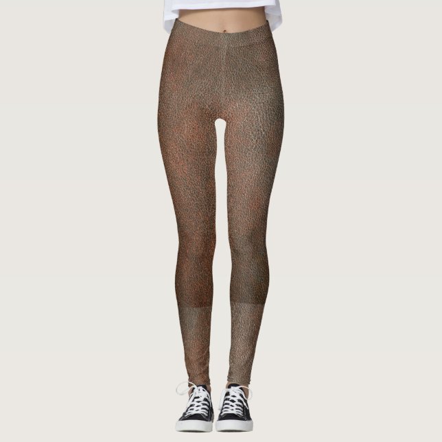 Lederaussehende Leggings, braun. Leggings (Vorderseite)