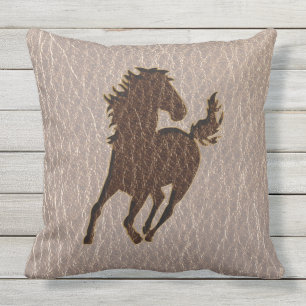 Lederaussehende Pferdeweift Kissen