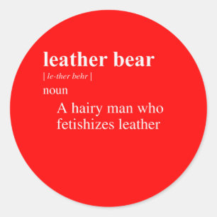 LEDERBÄR DEFINITION RUNDER AUFKLEBER